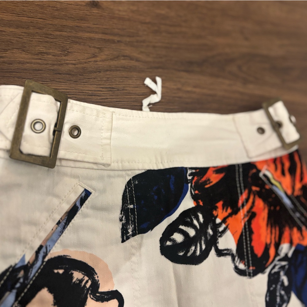 Maeve Anthropologie Floral Midi Skirt Size 0 Buckle Waist - Picture 5 of 13